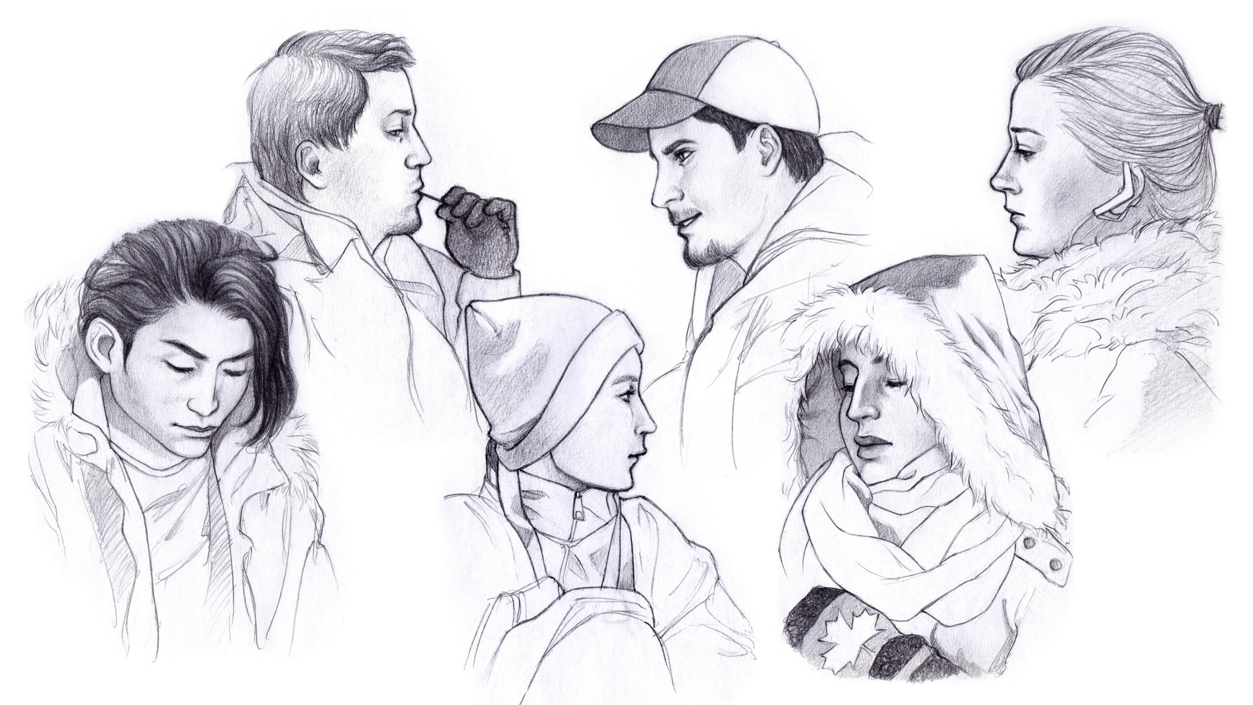 Bus commute sketches
